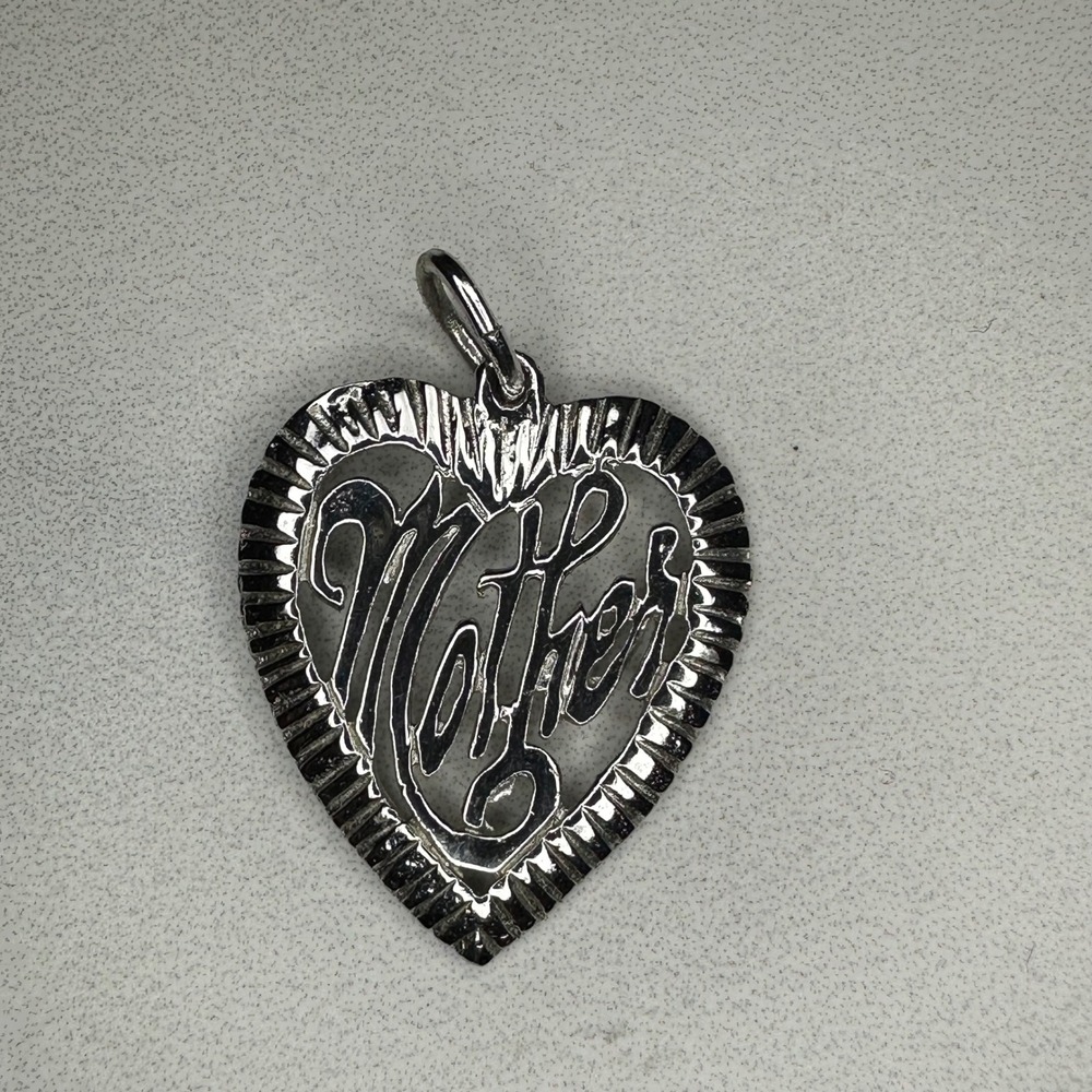 Sterling Silver Heart Mother Pendant Charm Necklace Jewelry Gift‎